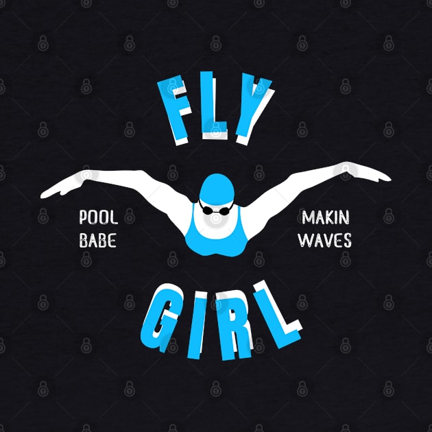 Womens Butterfly Girl Swimmer Girls Swimming Gift by atomguy